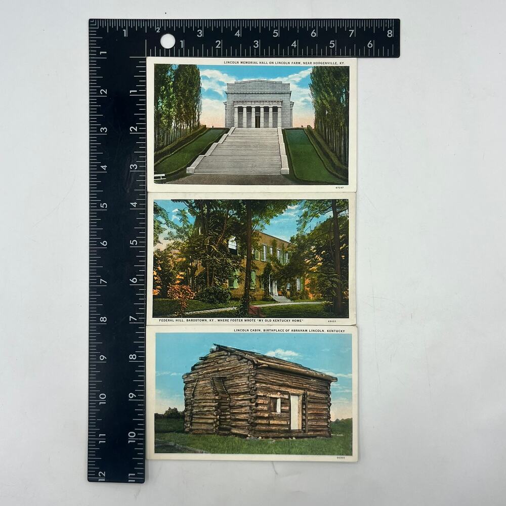 3 Postcards 1920s - 40s Hodgenville & Lexington Kentucky by CT Co. Chicago